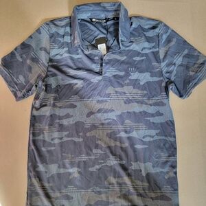 TravisMathew Polo Shirt – Camo Blue – Size M – New With Tags – Original $85